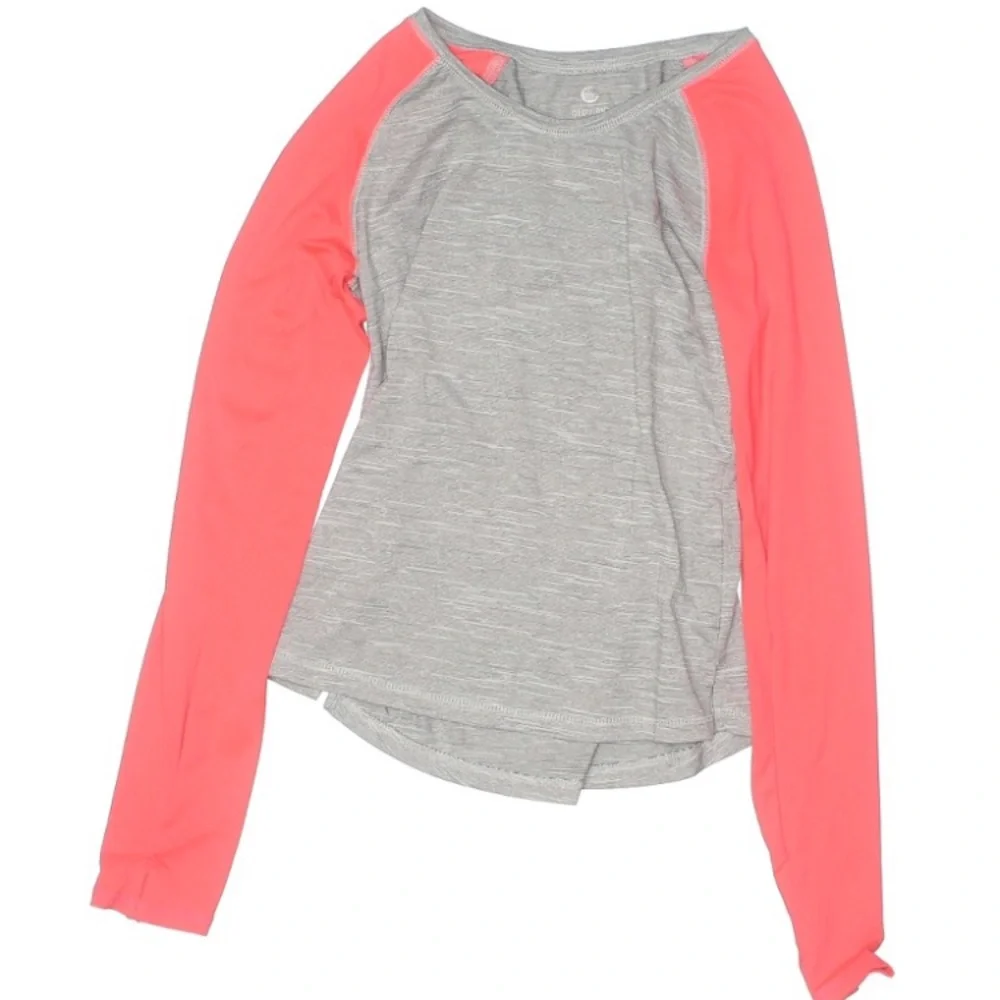 Old Navy grey w pink long sleeves top NWOT sz G 14